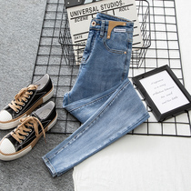 Light Color Jeans Woman 90% 2022 Spring fit 100 lap new tight elastic body high waist display slim fit slim fit