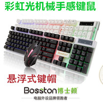 Boston 8310 suspended luminous keyboard mouse set USB backlit gaming keyboard dial mounted keyboard mouse