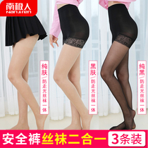 women's anti-wolf silk stockings spring and autumn thin anti-snagging pineapple safety pants two-in-one light leg anti-slip light tool