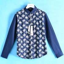Mens cedar series * Shaoqiu new products printed embellished long-sleeved cotton shirt 024