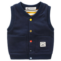 Impression childhood childrens waistcoat spring and autumn outer wear knitted Western style boys vest waistcoat baby double-layer horse clip tide