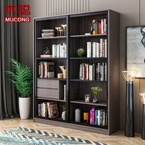 Sliding door sliding door bookcase bookcase with glass door household storage locker display cabinet solid wood can be customized