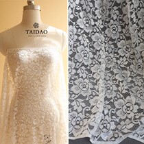 Taiwan soft French mesh embroidery lace m142 ivory white wedding dress custom fabric dress accessories