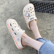 Thick Bottom Dongle Shoes Woman Summer Outwear Net Red Non-slip Breathable Sandals Hollowed-out Beach Shoes Cute