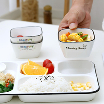 Separate rice bowl Ceramic grid plate Childrens porcelain bowl Meal separation Family meal tableware Weight loss meal quantitative bowl