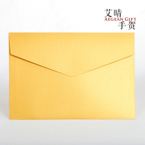 22x32cm Native gold Golden Mega A4 Greeting Card Award Shaped Envelope File Bag Custom Bronzed Print Design High End