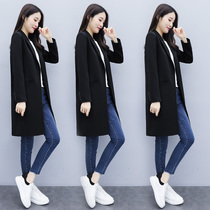 Net celebrity 2021 new Korean casual fashion black suit womens mid-length all-match suit top spring and autumn jacket