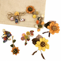 Kindergarten features handmade material Sunflower pumpkin cloth bag pendant ornaments ethnic style pendant accessories