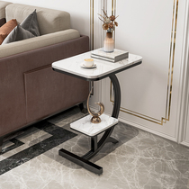 Small square table sofa side cabinet side cabinet bedside small table light luxury corner table small coffee table mini slate art side table