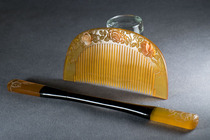 Incense Bar-Carved comb Hairpin Japanese Antique Jewelry Natural white nail Organic