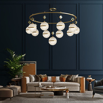 All copper post-modern light luxury living room chandelier simple modern atmospheric Crystal dining room bedroom chandelier 2021 New