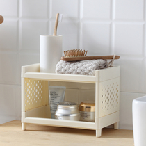 Plastic kitchen shelf Storage seasoning rack Bathroom punch-free shelf 2-layer desktop storage rack