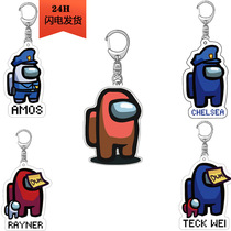 Spacewolf Kills Among Us Key Button in Us Game Perimeter Acrylic Keyring Pendant