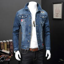 Denim jacket Mens spring and autumn jackets Mens 2021 new spring clothes Korean version of the trend of wild tooling