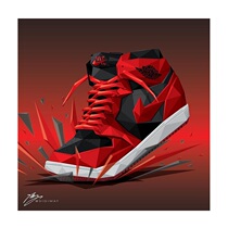 HOWstore Digiway Cloth Face Digital Prints Trends Art Hanging 38 Jordan 1 Bred