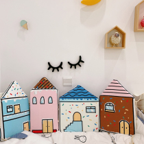  Ins Nordic style bed perimeter childrens room decoration baby velvet thickened anti-collision sponge cushion protective pad soft bag retaining cloth
