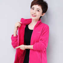 Polar fleece jacket womens large size plus velvet padded double-sided velvet and fattened assault jacket inner jacket sweater