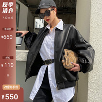 JLS classic small Korean style casual sheepskin leather leather jacket womens short 2020 new leather jacket baseball suit