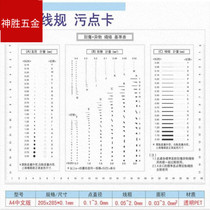 Stain card Standard dot line gauge Film ruler comparison card appearance inspection gauge Scratch foreign body card Chinese small version