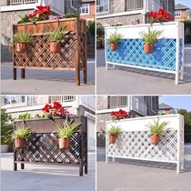 New outdoor sun table anti-corrosion wooden flower box partition flower slot planting box wine grid wooden fence decorative flower stand