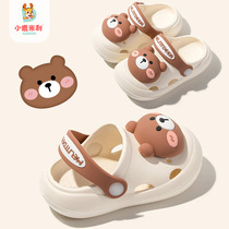 Childrens slippers Summer cute girl 1 - 3 years old cartoon anti - slip 2 male soft - sole baby cool slip hole shoes home baby