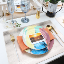 Eurostyle upscale luxury American sector round table rectangular leather dining cushion anti-burn and waterproof anti-oil Western-meal heat insulation mat