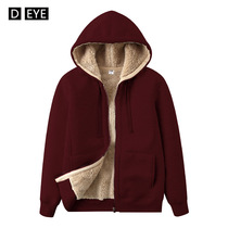 Sports coat women plus velvet autumn and winter cotton loose short hooded zipper top cardigan warm and thick coat
