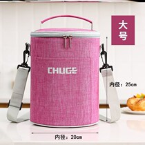 Round lunch box bag portable bento bag Insulation bag Aluminum foil thickened warm belt Rice insulation bucket bag cover