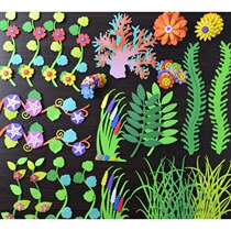 Botanical Corner Decoration Kindergarten Wall Sticker Elementary School Classroom Goods Environment Placement Sticker Black Board Newspaper Themed Wall Material