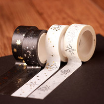 Japanese washi tape Color full roll bronzing decorative label Diary hand account album No trace Hand-torn paper tape