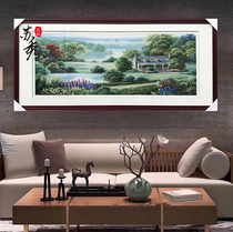 Suzhou embroidery Suzhou embroidery finished hanging painting pure handmade sofa background wall banner European simple landscape