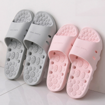 New Summer Bathrooms Cool Slippers Quick Dry Hollowed-out Massage Bath Slippers Non-slip Female Thick Bottom Men And Women Leaky Shoes