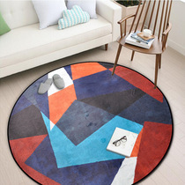 Color block geometry round entrance mat porch bedroom door mat childrens room round carpet computer room floor mat