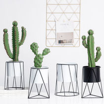 Nordic Iron Art Flower Racks Minimalist Geometric Balcony Living Room Flower Pots Decorations Pendulum Pieces Iron Art Bracket Flower Barrel Floral