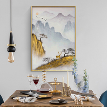 Hand-painted oil painting porch decorative painting new Chinese landscape painting large living room hanging painting corridor aisle landscape mural deer