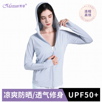 Mo Xun sunscreen clothing UPF50 anti-ultraviolet cool and breathable ice silk jacket womens summer thin sunscreen clothing