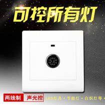 86 type concealed sound and light control panel two-wire corridor delay induction led energy-saving lamp household property sound control switch