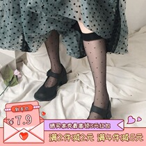 Japanese stockings ultra-thin core wire small polka dot socks Joker calf socks midline socks womens summer thin models