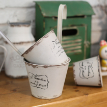 Meow small craftsman zakka-European and American countryside paint stripping old paint printing Wall Flower hanging hanging gardening flower kit