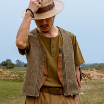 SOARIN retro American locomotive waistcoat man Vintage ancient with casual workout suit vest waistcoat waistcoat