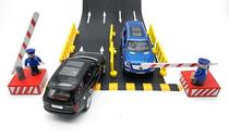 Childrens parking lot fence lifting rod traffic railing access control safety gate car toy community block car model