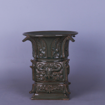 Song Yaozhou kiln green glaze big He Zun antique porcelain Dong play ornaments do old old goods unearthed folk collections study
