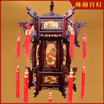 Chinese antique solid wood restaurant hotel gate head villa balcony spring festival festival red lantern chandelier