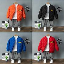 Childrens coat Mens autumn and winter new medium thick winter clothes Large boys cotton coat Foreign style girls warm baseball suit quilted jacket