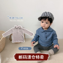ins Korean baby Autumn male baby lapel T-shirt polo shirt long sleeve newborn coat baby base shirt Spring