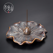 Line incense burner indoor antique incense tea ceremony ornaments indoor line incense study Lotus household ceramic Sandwood aroma diffuser