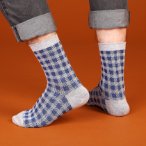 Socks mens plaid business socks Deodorant Cotton sweat-absorbing high-top stockings mens socks autumn and winter British style cotton socks