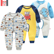 Baby Conjoined Clothes Autumn Winter Clothing Baby Ha Clothes Open Gear Newborn to Climbing Suit Infant Clothes Autumn Clothing Thickened Warm