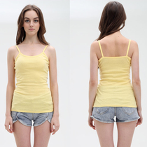 White small camisole womens summer wear cotton I-word large size black inner tie base shirt sleeveless T-shirt top