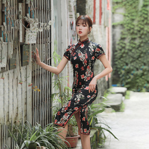 Qipao True Silk 2021 The new young girls improved version of the dress Chinese wind with a long section of the high end
